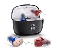 Dispositivos de sonido con caja de carga recargable- Encendido/apagado automático, volumen ajustable, discreto, energía durante todo el día