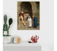 Disputa árabe de Jean Leon Gerome, impresiones en lienzo, arte, pintura decorativa al óleo, cuadro para pared, decoración del hogar, sala de estar, 30 x 45 cm, sin marco