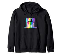 Disquete Retro de Pintura goteando Sudadera con Capucha