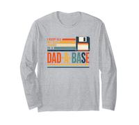 Disquete Retro Divertido con Texto en inglés I Keep Dad Jokes in A Dad-A-Base Manga Larga