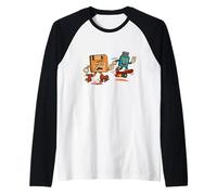 Disquete Retro vs Unidad USB - Sarcasmo de Broma sarcástico de los 80 Camiseta Manga Raglan