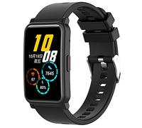 Disscool Correa de silicona para reloj de honor ES, banda de repuesto de 20 mm de ancho para reloj de honor ES (negro)