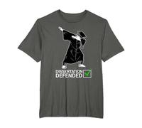 Dissertation Ph.D. Shirtz & Giftz Hombre Camiseta Manga Larga T-Shirt Black S Regular Fit Unisex Adulto Regalo Doctorado Divertido Regalo de Doctorado Camiseta Ph.D. con un estudiante dabbing
