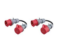 Dissot 2 x 5 pines rojo 32 A macho a 16 A adaptador CEE Gen Ev cargador alargador conector enchufe 400 V