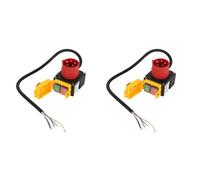 Dissot 2X KOA7 Interruptor de dispositivo Interruptor de máquina 380/400 V 3 fases con cable e inversor de fase con obturador de parada de emergencia combinado