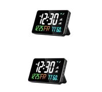 dissot 2X Reloj Digital Despertador Reloj WiFi, Letras Extra Grandes, Temperatura y Humedad, Calendario, Semana, Brillo de 4 Niveles