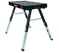 Disston Omni Plus - Mesa de Trabajo 5 en 1, Mesa de sujeción, andamio, Plataforma rodante y Enredadera, Mesa de Trabajo Todo en uno, Color Naranja/Negro