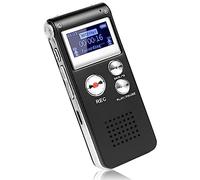 DISTANCEE Grabadora de voz digital de 8 GB, grabadora de voz portátil recargable por USB, audio digital y reproductor de MP3 para reuniones, entrevistas y conferencias (negro)