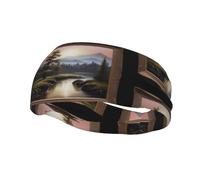 Distant Mountains and Rivers - Diadema elástica unisex para yoga, deportes y baloncesto, absorbe el sudor