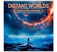 DISTANT WORLDS Explore the Universe (Calendar 2026 12" x 24" / 30 x 60 cm (abierto) CALVENDO 12 Month Wall Calendar: Discover fictional scenarios from space (CALVENDO Science)