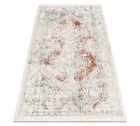 DISTIN 0100B rosa / polvo / blanca alfombra moderna - Adorno vintage flecos 200x290 cm