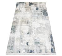 DISTIN 0144A blanco / crema / beige alfombra moderna - Abstracción vintage flecos 200x290 cm