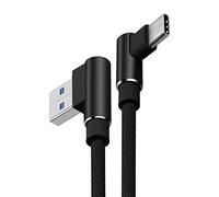Distinct® 90 Grado en Forma de L ángulo Recto 1M USB C Cable Datos sincronización Cable de Carga para Samsung Galaxy S8 S8 Plus, Google Pixel/Pixel XL, Nexus 6P/5X y más Tipo C Dispositivos (Negro)