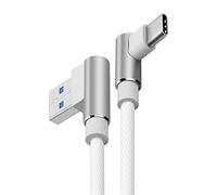 Distinct® 90 Grado en Forma de L ángulo Recto 1M USB C Cable Datos sincronización Cable de Carga para Samsung Galaxy S8 S8 Plus, Google Pixel/Pixel XL, Nexus 6P/5X y más Tipo C Dispositivos (Blanco)