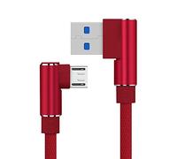 Distinct® 90 Grado en Forma de L de ángulo Recto 1M Micro Cable USB Datos Sync Cable de Carga para Samsung Galaxy S7 S6, HTC, Nexus, LG & más (Rojo)