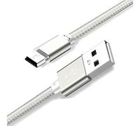 Distinct Cable Mini USB 1M USB 2.0 a Mini B Cable Cargador y Transferencia de Datos Compatible con Dash CAM, Controlador PS3, Reproductor MP3, PDA, Cámara, Escáner y Más Dispositivos Mini USB (Plata)