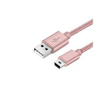 Distinct Cable Mini USB 1M USB 2.0 a Mini B Cable Cargador y Transferencia de Datos Compatible con Dash CAM, Controlador PS3, Reproductor MP3, PDA, Cámara, Escáner y Más Dispositivos Mini USB (Rosa)