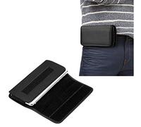 Distinct® Negra Funda Horizontal Teléfono Duradera Nylon de Clip cinturón Funda Compatible con teléfonos Inteligentes de 3,5-4,0 Pulgadas (S)