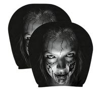 Distinct Print Scary Car Headrest Covers 2 Pieces Halloween Ghost Face