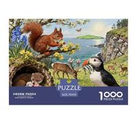 Distinctive Scottish Animals Puzzle De Madera Impermeable DIY Puzzles De 1000 Piezas para Adultos Desafiante Y Estimulante Rompecabezas para Decoración del Hogar