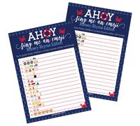 DISTINCTIVS Ahoy It's a Boy Baby Shower Emoji Game Nautical Little Sailor - 20 unidades