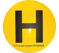 Distintivo Vehiculo Historico, Para PEGAR POR FUERA, Homologada, Amarillo Reflectante Adhesivo, H Negro Mate, 97mm De Diametro- Pegatina Vehiculo Historico Para Clásicos - Adhesivo Vehiculo Historico.