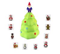 Distractibles Caja misteriosa para árbol de Navidad, 10 figuras festivas articuladas con contenedor para árbol de Navidad, decoración de árbol al azar con tapa extraíble
