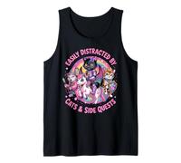 Distraídas por los Gatos y Las misiones secundarias, Lindas heroínas, Gatos, Gamer Girls Camiseta sin Mangas
