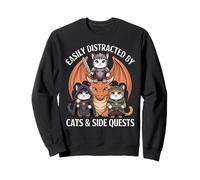 Distraído por Gatos y misiones secundarias Cat Kight Dragon Girl Boy Sudadera