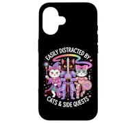 Distraído por Gatos y misiones secundarias Cute Hero Cats Geek Girls Carcasa para iPhone 16