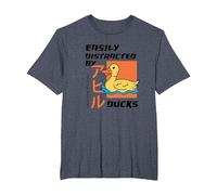 Distraído por los Patos Animales del Bosque Patos Lindos Camiseta, Hombre Tallas Grandes, Azul Jaspeado, 2X Alto