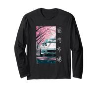 Distress JDM Coche Japón Mercado Nacional Sakura Flor Arte Manga Larga