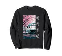 Distress JDM Coche Japón Mercado Nacional Sakura Flor Arte Sudadera