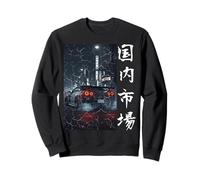 Distress JDM Drift Race Cars Tokio Street Racing Escena Nocturna Sudadera