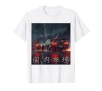 Distress JDM Drift Racing Cars Arte del Mercado Nacional japonés Camiseta gráfica económica, Hombre, Blanco, XL