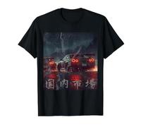Distress JDM Drift Racing Cars Arte del Mercado Nacional japonés Camiseta gráfica económica, Hombre, Negro, M