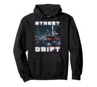 Distress JDM Tokyo Street Drift Racing Cars por La Noche Sudadera con Capucha