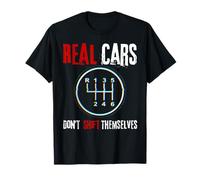 Distress Real Cars Don't Shift Self Manual Stick Camiseta
