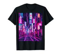 Distress Tokyo Street por la noche hecha en Japón para los amantes de JP Camiseta