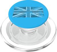 Distressed Britain England Union Jack Flag on Light Blue PopSockets PopGrip para MagSafe