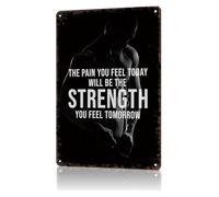 Distressed Embrace The Pain Metal Sign Iron Gym Wall Decor For Locker Room Weight Bench Zone Studio 8 X 12 inch