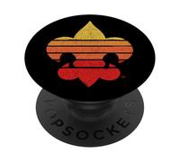 Distressed Fleur-De-lis Retro 80's / 90's Scouting America PopSockets PopGrip Adhesivo
