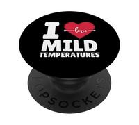 Distressed Heart Graphic I Love Mild Temperatures PopSockets PopGrip Adhesivo
