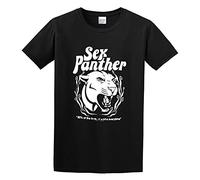 Distressed Sex Panther Image Schwarz Herren Funny Top Unisex 100% Cotton Short-Sleeve T-Shirts Black XL