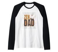 Distressed Zen Dada Funny Retro Día del Padre Camiseta Manga Raglan