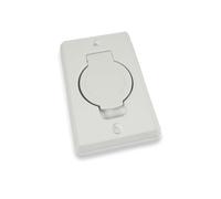 Distri+ - Toma de succión centralizada rectangular R-Vex con tapa redonda ø 36 mm - Plastiflex - Compatible con placa de montaje cuadrada y rectangular - PVC blanco - Central Vac