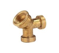 Distribuidor bidireccional de latón GARDENA de 19 mm: rama de manguera de manguera de jardín para el funcionamiento de dos dispositivos de conexión, 26,5 mm (G 3/4 ") - rosca (7155-20)
