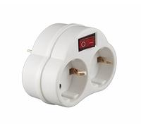 - Distribuidor Conector múltiple con interruptor de encendido/apagado Enchufe Adaptador con protección de contacto (2 conectores múltiples de 2 compartimento Schalt Bar