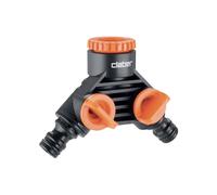 Distribuidor de 2 vías con conectores de clic y grifos medium