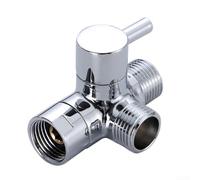 Distribuidor de agua de 3 vías para ducha de aleación de zinc con función de pausa, cambio entre la alcachofa y la ducha de mano, compatible con brazos de ducha estándar y mangueras (electroplating)